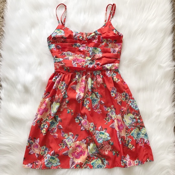Roxy Dresses & Skirts - 5/$25 | ROXY Red Floral Spaghetti Strap Dress